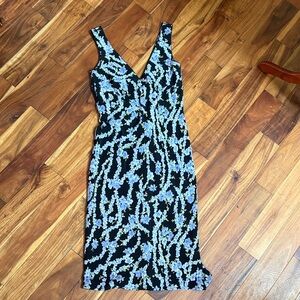 VINTAGE BEBE PURPLE FLORAL DRESS